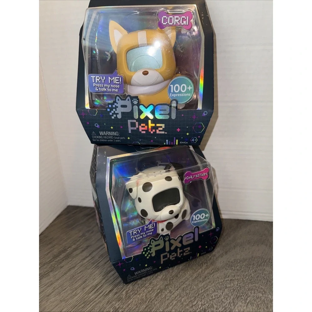 Pair of New Pixel Petz Corgi and Dalmation Electronic Toy Noise & Lights
